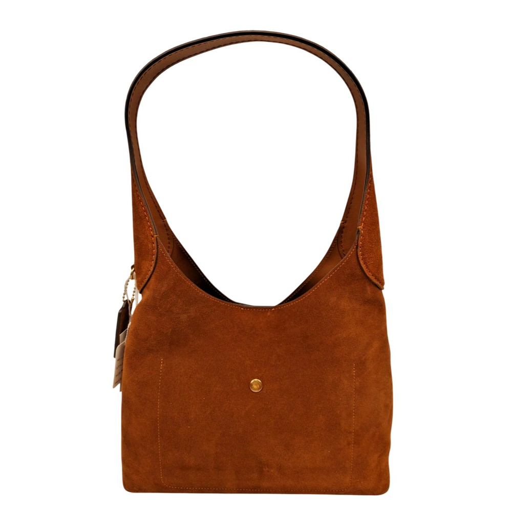 COACH Brooklyn Suede Shoulder Bag 28 - Warm Brown - Medium - NWT - Picture 3 of 14